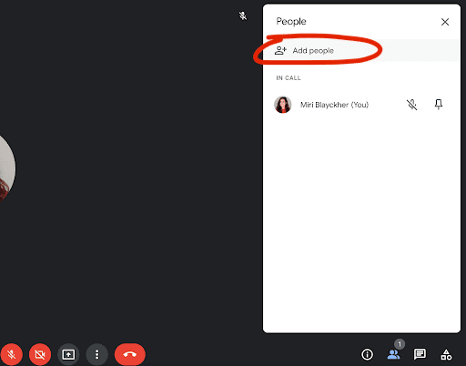 add people to a Google Meet meeting